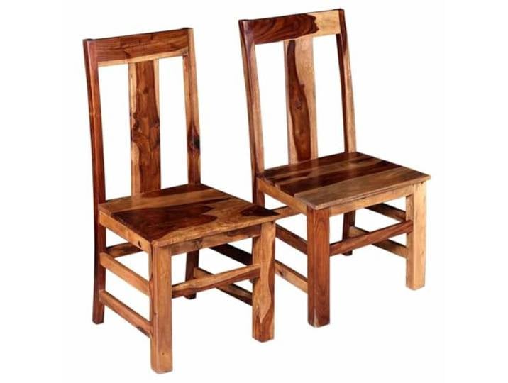 2 Esszimmerstühle Massivholz Akazie, Hochlehner Landhaus-Stil Honigbraun Massives Akazienholz, matte Lackierung, einzigartige Maserung, Hochlehner, vielseitig nutzbar