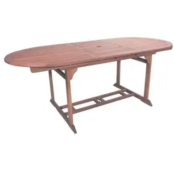 Garden Pleasure Holz-Gartentisch »Stockholm« oval 120 - 150 cm braun, 120x74x90 cm