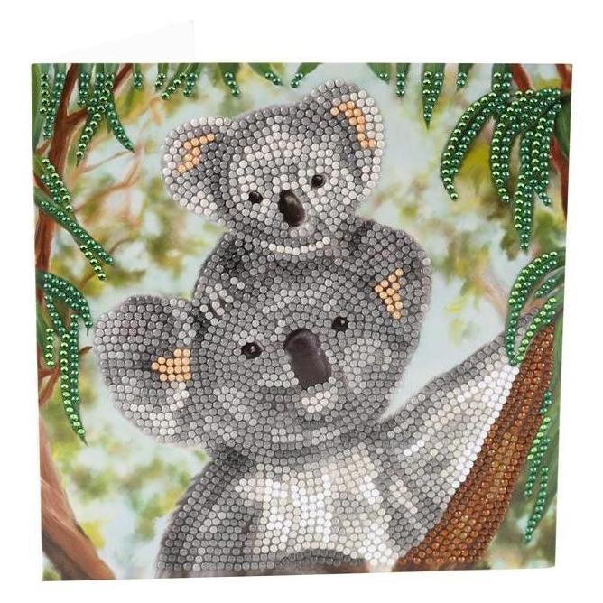 Craft Buddy Koala Cuddles, 18x18cm Crystal Art Card (CCK-A121)