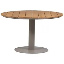Gartenesstisch Vela - Aluminium & Holz Natur, Ø 122 cm