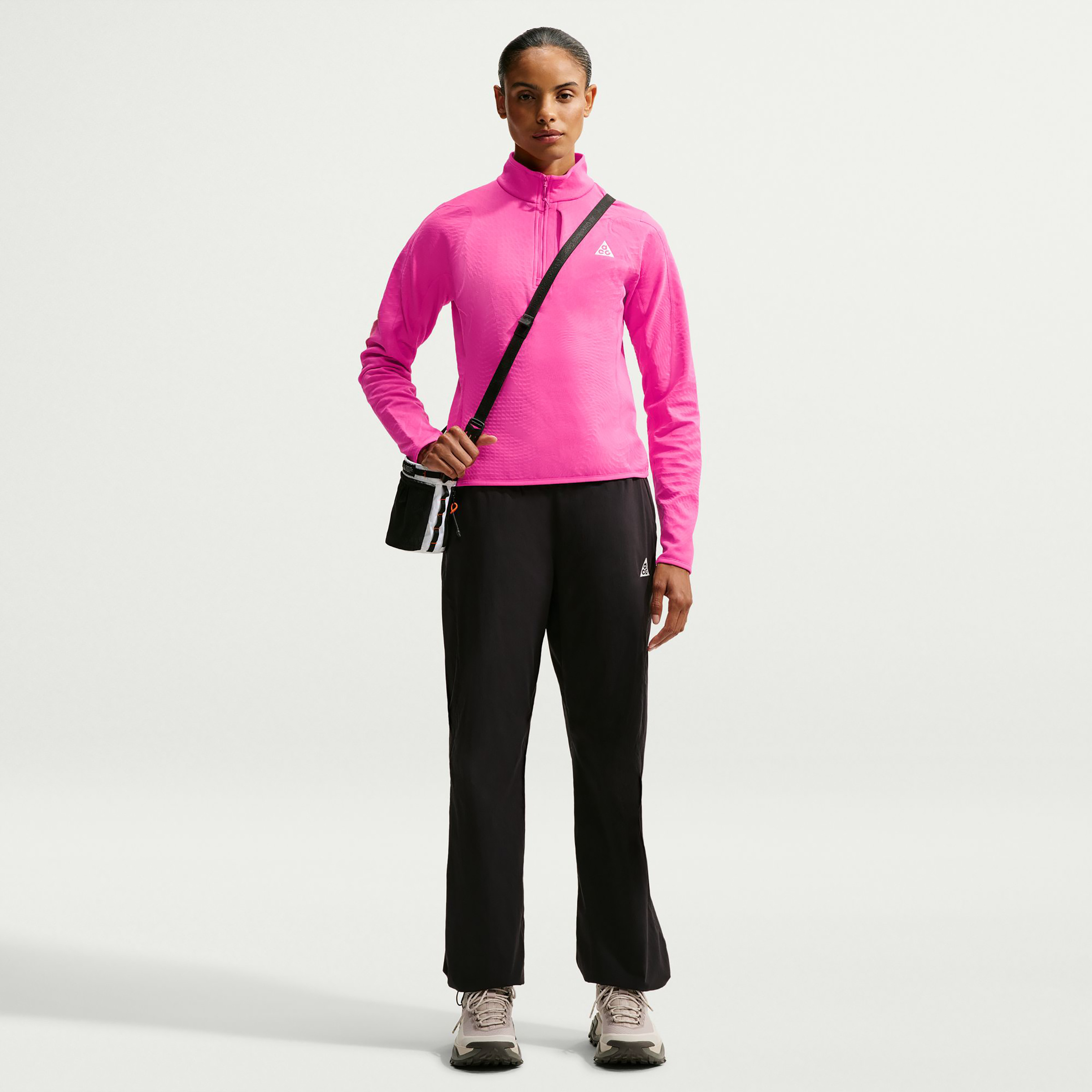 Nike ACG Wolf Grid Half Zip Damen Pullover pink Größe S Schnell trocknend