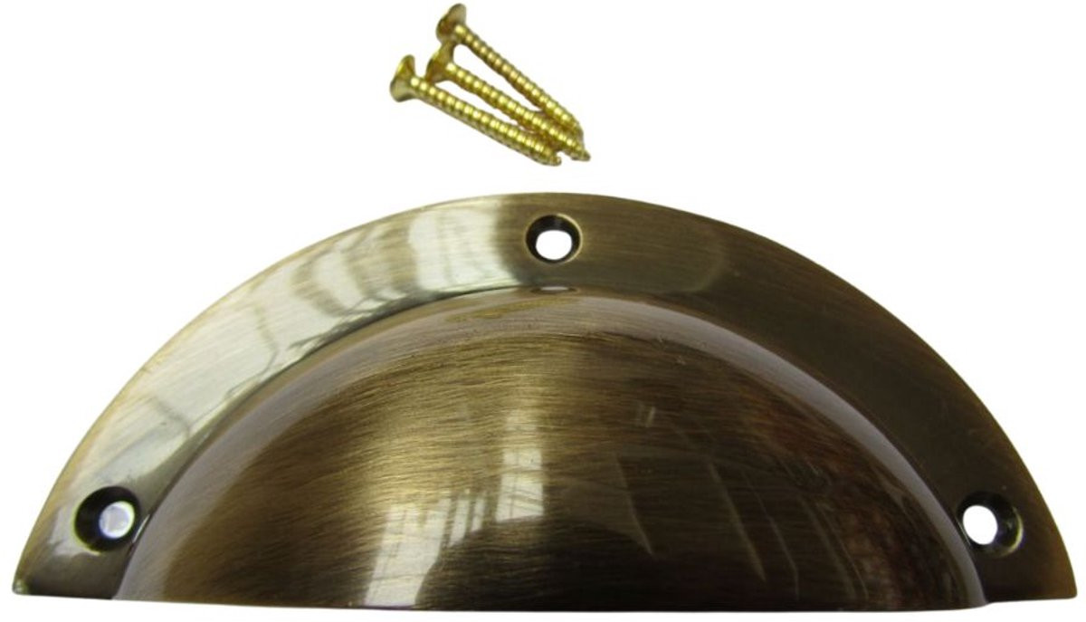 Victorian Cup Pull Handle Antique Brass - Groot