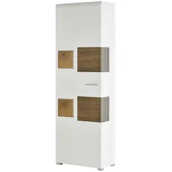 Vitrine   ¦ weiß ¦ Maße (cm): B: 65 H: 205 T: 37.0