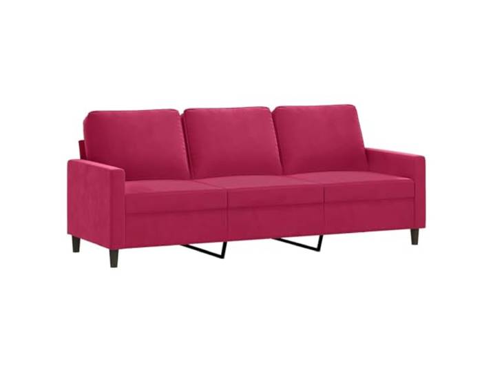 GHVBNMF 3-Sitzer Sofa Weinrot 180 cm Samt Couch mit Metallgestell Samtweiches Dreisitzer Sofa mit stabilem Metallgestell und Schaumstoffpolsterung fuer das Wohnzimmer
