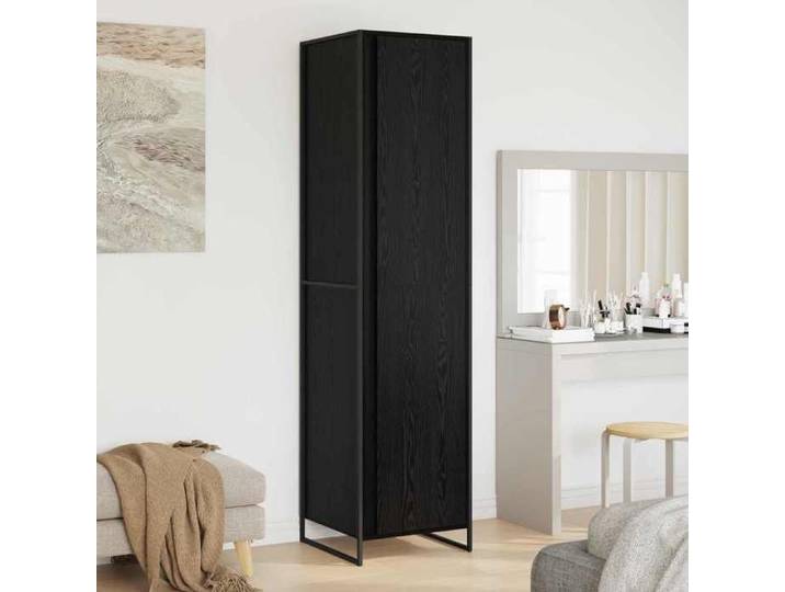 Vintage Cabinet chambre/Organisateur vêtements - Noir - Garde-robe 2 pcs Chêne noir 50x50x200cm - bois d'ingénierie _00124705