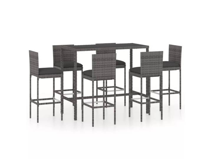 VidaXL - Bar-set poly-rattan, One Size, Grau
