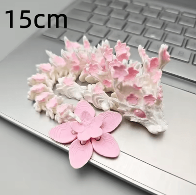 Inspire Picks 3D Printed Cherry Blossom Dragon Articulated Love Dragon Desk Decor pink 15cm