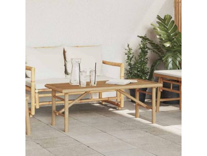 Molumvel Couchtisch aus Bambus, Wohnzimmertisch Holz, Kaffeetisch Stabil & robust, Minimalistisches Design, Schnelle Montage