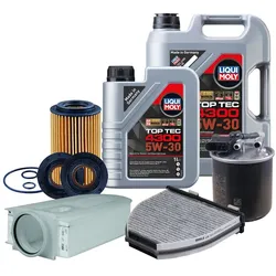 Inspektionspaket Mahle Servicekit Liqui Moly 5W-30 für Mercedes GLK-CLASS (X204)