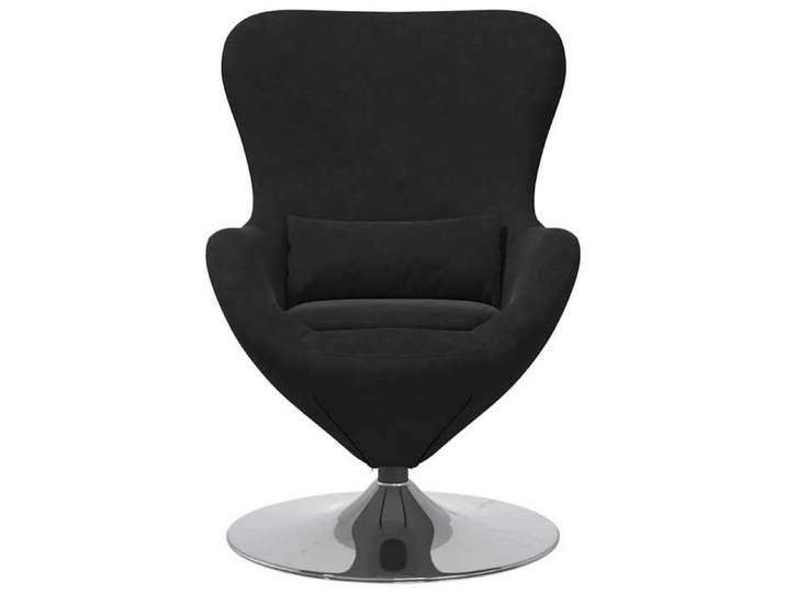 Confortable Fauteuil simple pour salon bureau chaise œuf de relax Noir Velours__27803