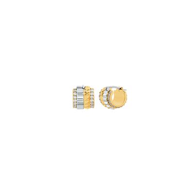 Paar Creolen MICHAEL KORS "Premium", gold (gelbgoldfarben, metallfarben, edelstahlfarben, kristallweiß, kristallweiß), Ohrringe, Damen, Edelstahl Metall, Edelstahl, Metall, mit Zirkonia (synth.)