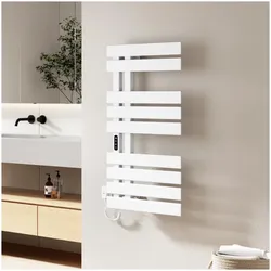 Emke Elektrischer Handtuchhalter, 350W, LED-Display, WiFi/APP-Steuerung, Timer, Flachbadheizkörper, 1000×, Heizkörper, Weiss