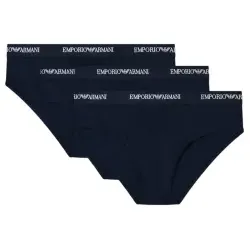 Emporio Armani für Herren. EM000258_AF14132 3er-Set marineblauer Stretch-Slips aus Strick (XL), Heimtextilien, Baumwolle