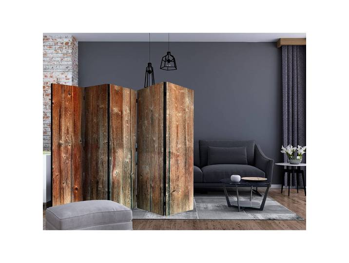 Paravent Forest Cottage Polaire Marron 225 x 172 x 3cm