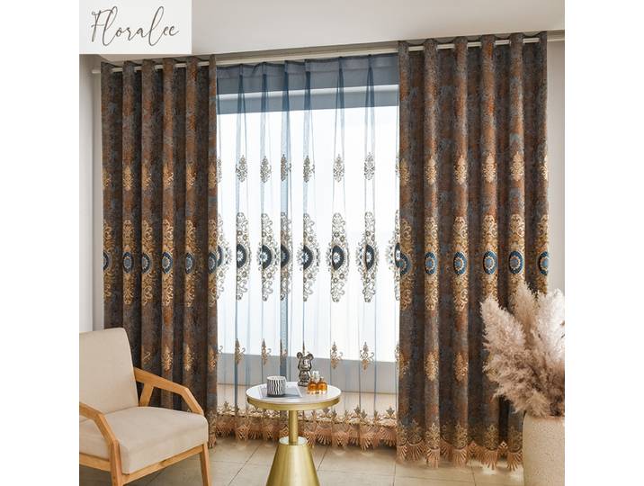 Rideaux occultants brodés européens, haut de gamme, luxe, Style palais, décoration de maison, tissu élégant pour salon moderne, chambre à coucher