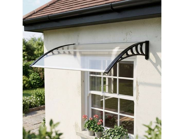 Outsunny Marquise Porte Polycarbonate UV 90x122cm Transparente