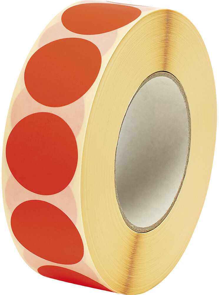 kaiserkraft Markierungspunkte, Ø 40 mm, 2000 Stk pro Rolle, rot