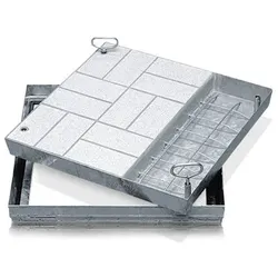 Schachtabdeckung Stahl verzinkt, B 800 x T 600mm, Bauhöhe 90mm