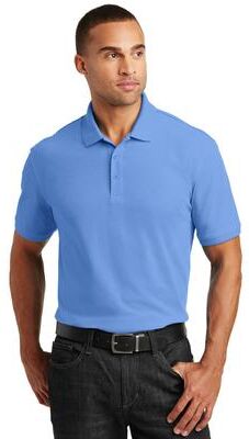 Port Authority K100 Core Classic Pique Polo Shirt in Carolina Blue size 5XL   Cotton/Polyester Blend