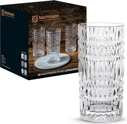 Nachtmann ETHNO 104250 Longdrinkglas für alkoholfreie/Mixgetränke 434 ml 4 Stk, 4 Stück