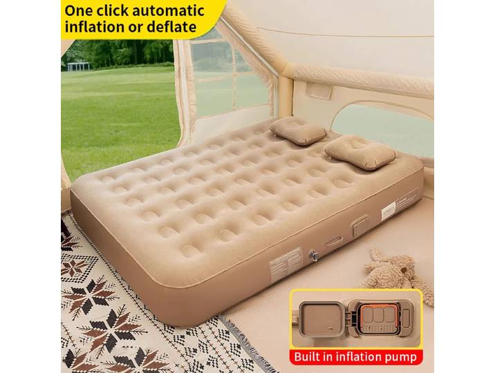 Nouveau matelas gonflable avec pompe intégrée, coussin auto-gonflant, tente de camping, lit gonflable, matelas double pour le camping ou l'intérieur.