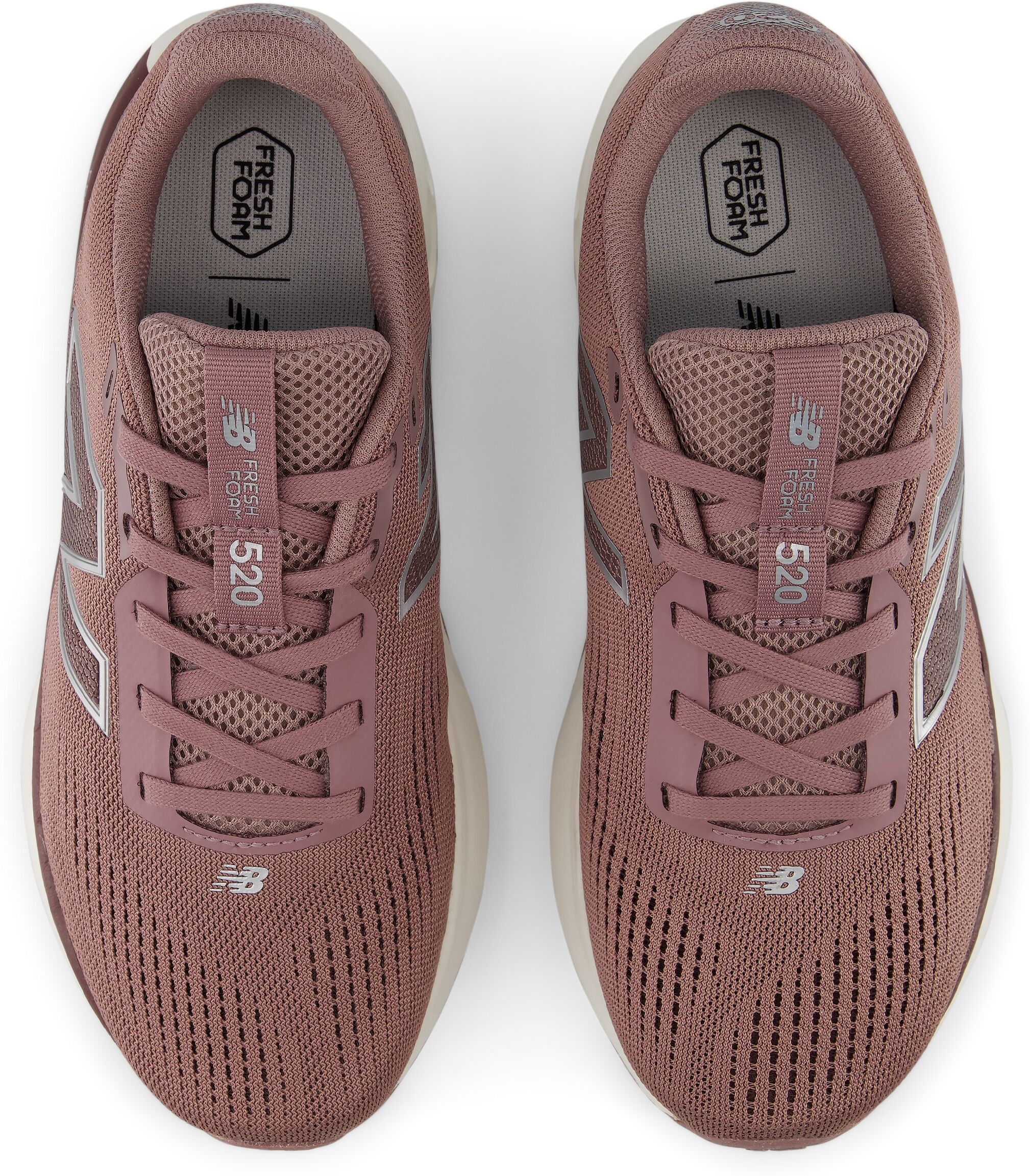 Laufschuh NEW BALANCE "520", Damen, Gr. 41, braun (pebble, fast track, silber metallic), Synthetik, Textil, Schuhe Laufschuh
