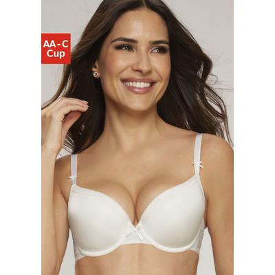 Push-up-BH S.OLIVER, Damen, Gr. 90, Cup AA, beige (creme), Microtouch, Obermaterial: 60% Polyamid, 35% Polyester, 5% Elasthan, Basic, BHs Push-up-BH, mit Bügel und herausnehmbaren Kissen, Basic Dessous
