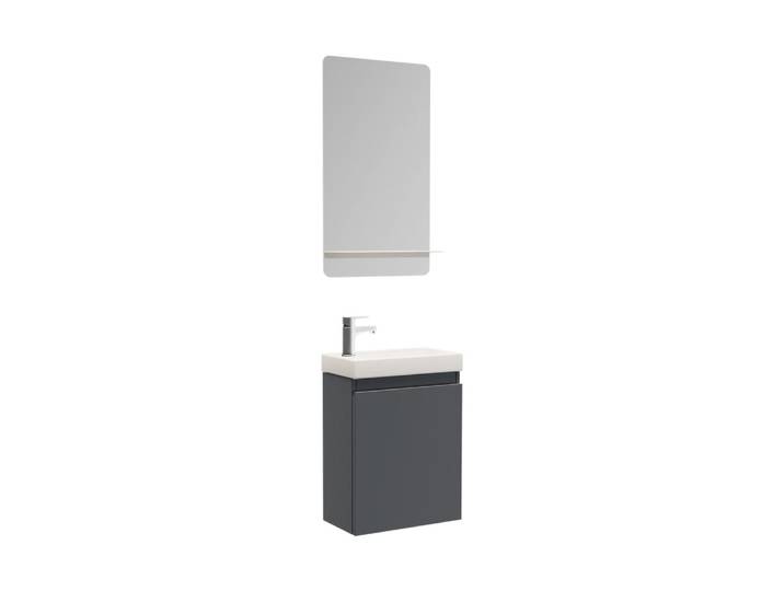 Meuble lave-mains + miroir tablette