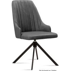 ESSZIMMERSTUHL drehbar (2er-Set) Denise 52x91x60 Schwarz/Grau