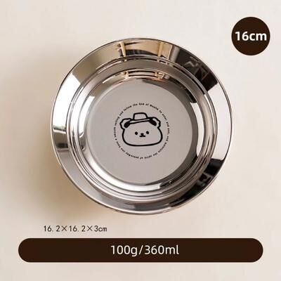 Inspired Living Stainless Steel Mini Round Plates Portion Control, Unbreakable & Dishwasher Safe bear 6.30 Inches