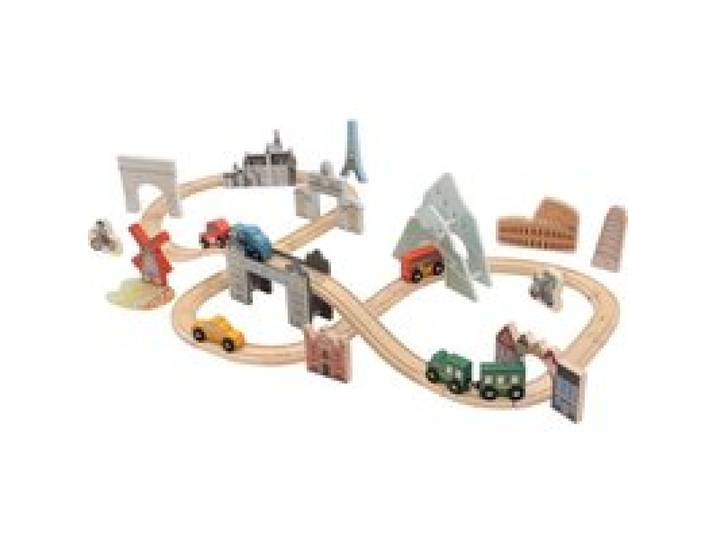 LUPILU® Set de chemin de fer Voyage en Europe et autour du monde