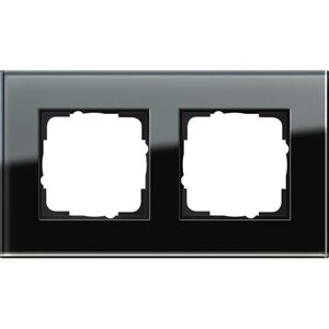 Gira Steckdosenrahmen 021205, Esprit, System 55, 2-fach, Glas, schwarz