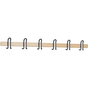 CP-Möbel Garderobenleiste Solid, 08078-2111, buche, aus Holz, 150cm breit, mit 12 verdeckten Haken & 6 Huthaken