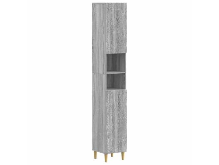 Makastle Badezimmerschrank mit offenem Regal Sonoma-Grau