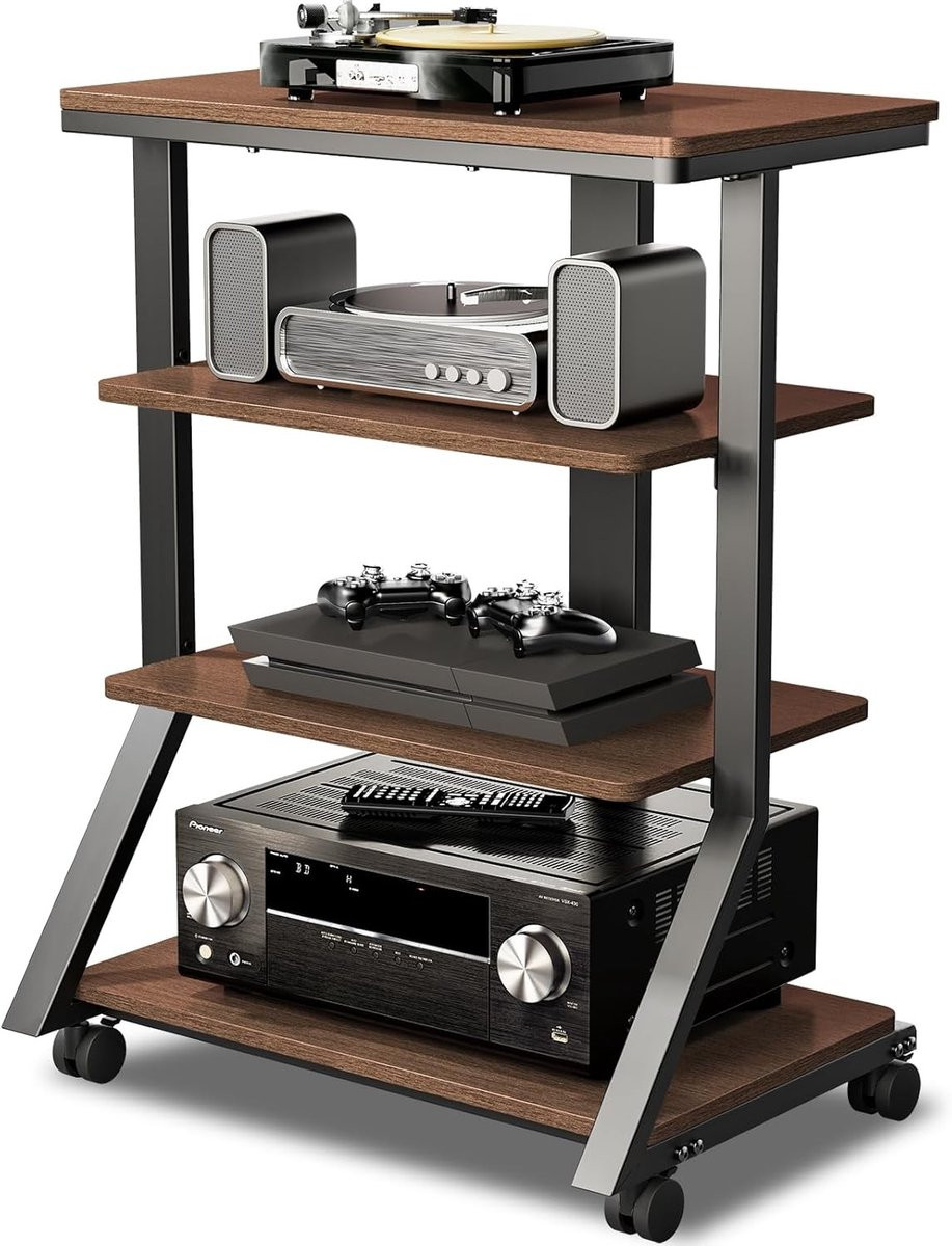 Modern HiFi Audio Rack met 4 Media Compartimenten voor AV Apparatuur