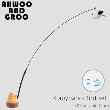 Uplifted Finds Capybara & Plush Fowl Interactive Teaser Wand (70cm) glue Bird