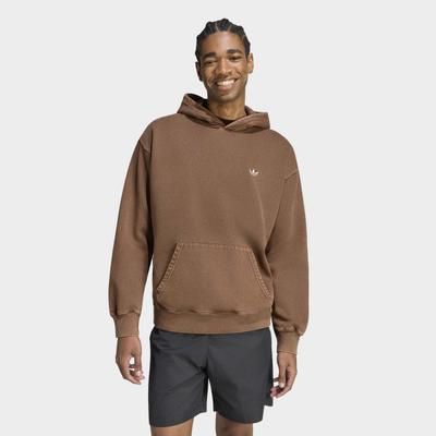 Kapuzensweatshirt ADIDAS ORIGINALS "TREFOIL ESSENTIALS HOODIE, VERWASCHENE OPTIK, LOCKER GESCHNITTEN", Herren, Gr. L, braun (preloved braun), Obermaterial: 82% Baumwolle, 18% Polyester, normal, Rundhals, angesetztes Bündchen, Sweatshirts,...