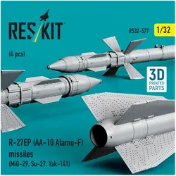 ResKit R-27EP (AA-10 Alamo-F) missiles (4 pcs) (MiG-29, Su-27, Yak-141) (3D Printed)