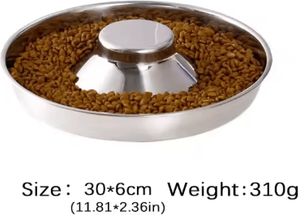Inspire Picks Stainless Steel Dog Bowl, Slow Feeder Dog Bowl, Puppy Weaning Bowl, Pet Feeding Dish, Dog Food Bowl 26cm