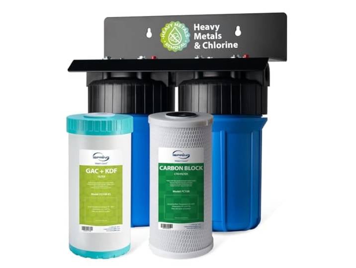 iSpring WGB21B-KS Schwermetall-Wasserfiltersystem für das ganze Haus reduziert Chlor, Blei, Sedimente und Gerüche um 99 %, 5-stufiger Wasserfilter für das ganze Haus, SGS-geprüft