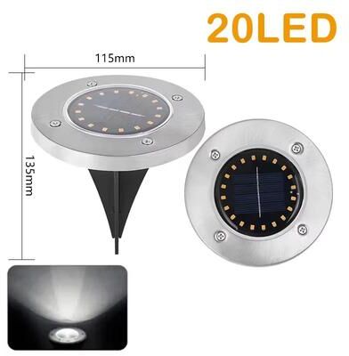 Inspired Finds Solar Disk Garden Lights Waterproof LED Outdoor Pathway & Landscape Lighting 20led White Light 4pcs