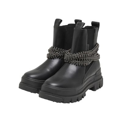Stiefel BUFFALO "Buffalo ASPHA CHELSEA CHAINS", Damen, Gr. 36, schwarz, Polyurethan, unifarben, Schuhe Stiefel