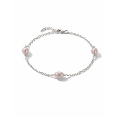 Perlenarmband DI PERLE, rosa (weiß), Armbänder, Damen, diperle_19, Perlen Silber 925 (Sterlingsilber), Perlen, Silber 925 (Sterlingsilber), Perlenarmband