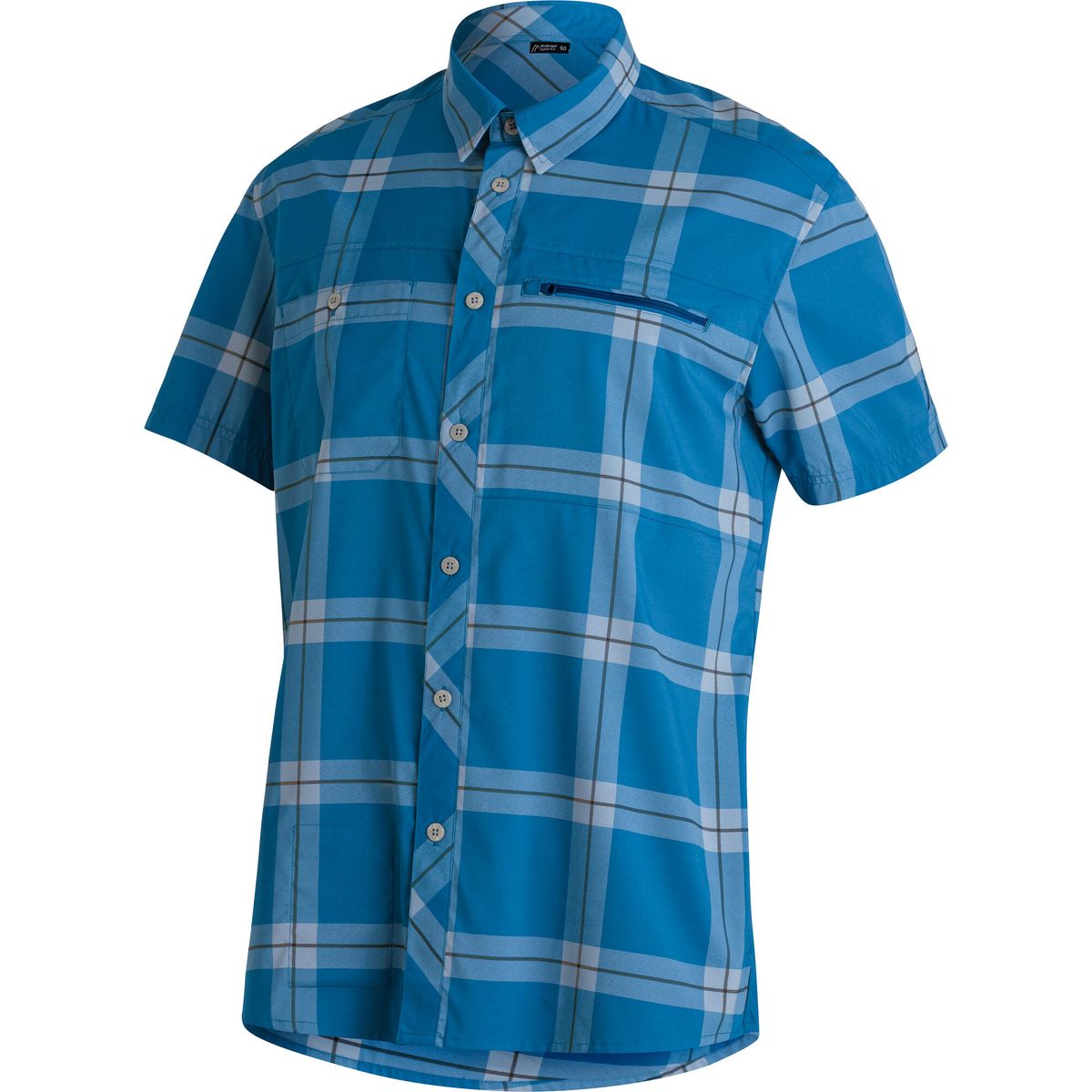 Maier Sports Kasen Short Sleeve Men blue check (M20408) 64 3000984-M20408-64