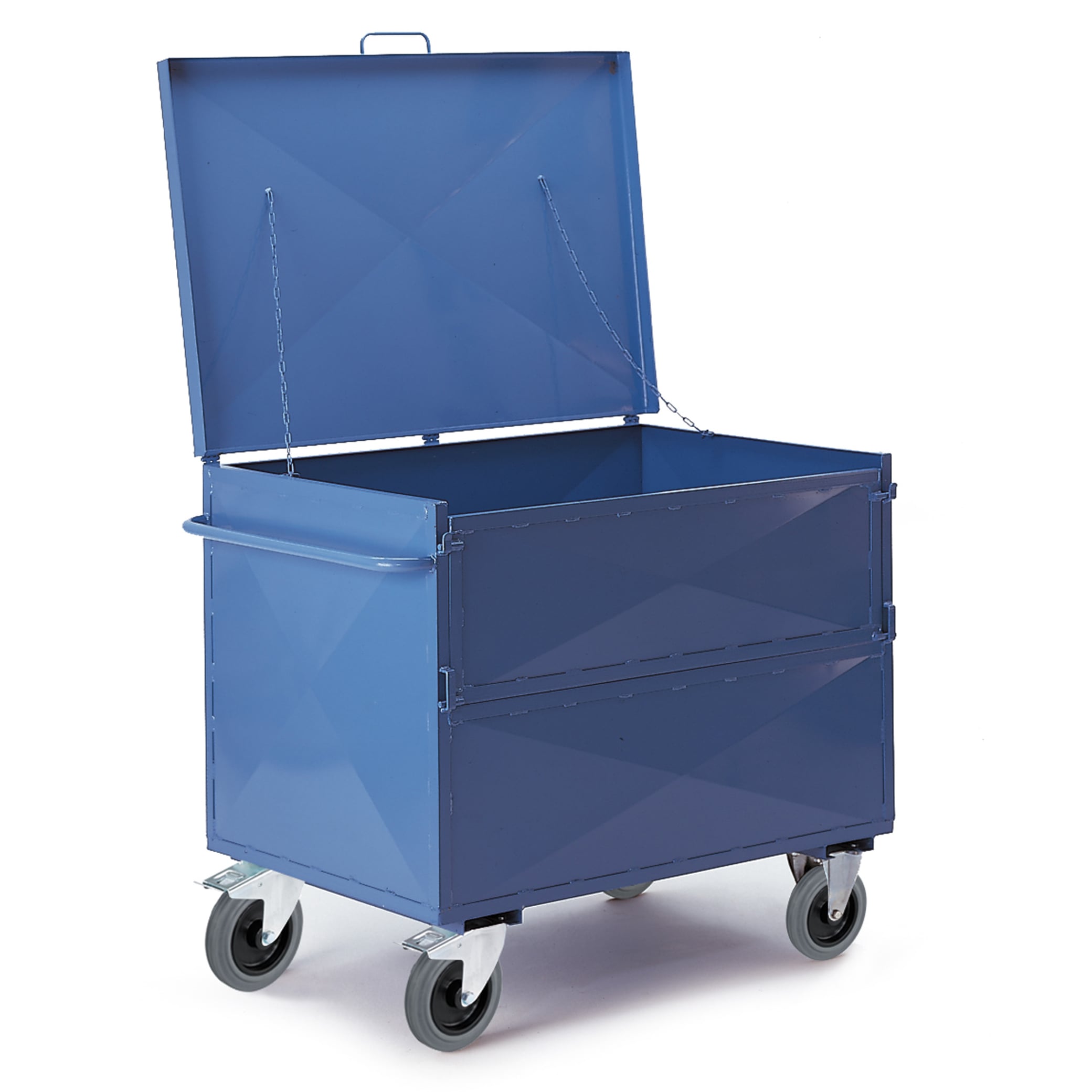 Rollcart Blechkastenwagen halb geklappt mit Deckel 990x680mm