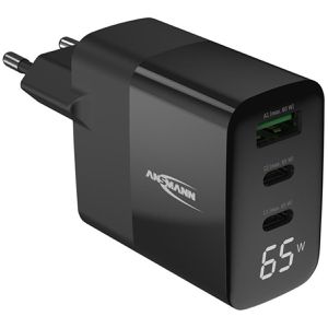Ansmann USB-Ladegerät Home Charger, 65 Watt, 2x USB-C und 1x USB-A, 3 Ports, Schnellladegerät