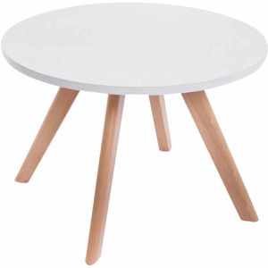 CLP Beistelltisch Eirik 201588726, weiß, aus Holz, rund, (Ø/H) 60 x 40cm