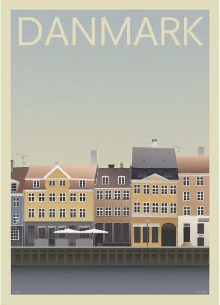 Incado Danmark Nyhavn, 50x70 Cm, Inkl. Sort Ramme