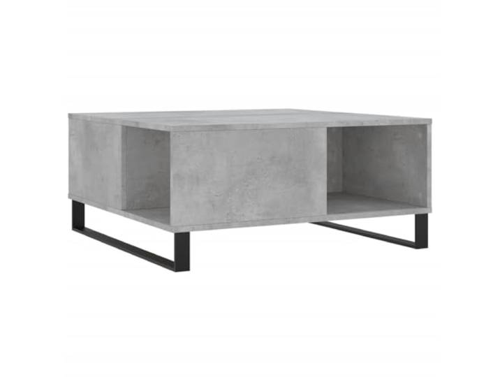 Couchtisch, quadratisch, 80 x 80 x 36,5 cm, Verbundholz, Grau, Beton, Füße, Metall