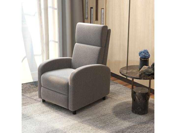 HOMCOM Fauteuil Relax Inclinable 160° Repose-Pieds Gris